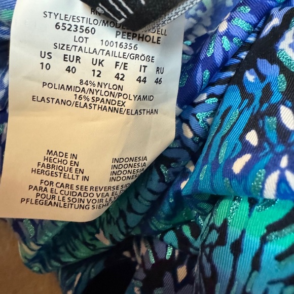 Miraclesuit Peephole Tankini Swim Top, Blue Curacao, Women's Size 10 NWT - Picture 4 of 5